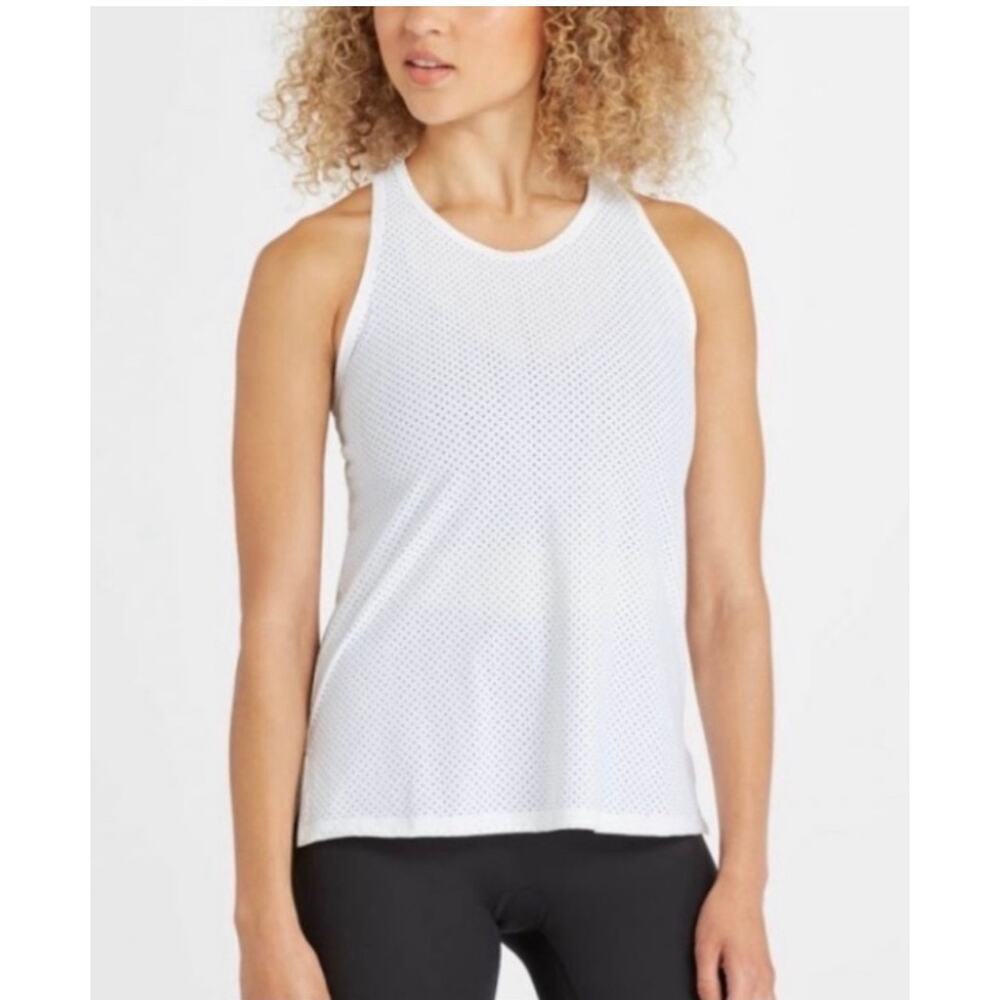 Spanx Get Moving Mesh Racerback Tank White Lightweight Performance Size XL